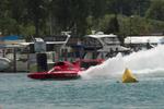 Miss FormulaBoats.Com breaking the rules in front of the DYC