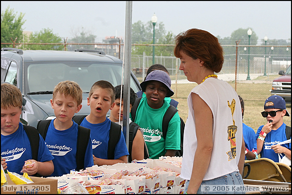 Stopping for snacks at the end of the tour