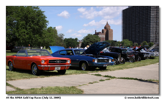 Vintage car display in Henderson Park